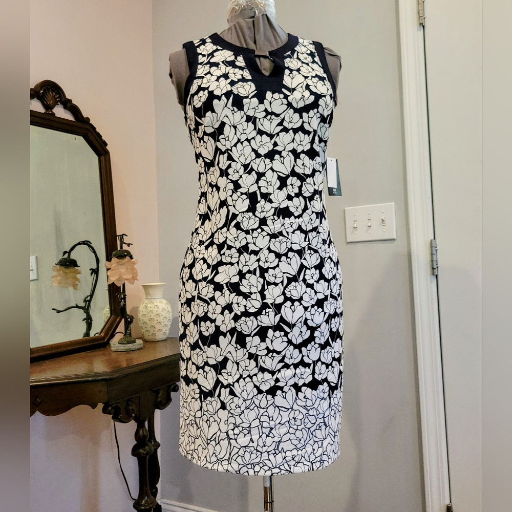 NWT 6 Nvy/Wht Floral Dress